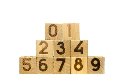 The Cubes with numeral on white background.