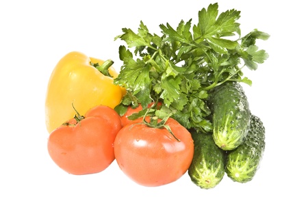 Still-life of fresh fruit, isolated on white background.の写真素材