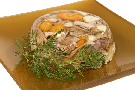 National Russian dish - jelly with carrots and garlic.の写真素材