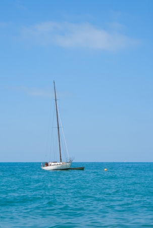 Small boat in the Black Sea の写真素材
