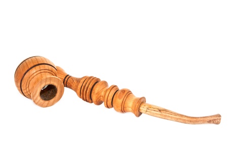 Pipe for Smoking tobacco on a white background, isolated, closeup  の写真素材