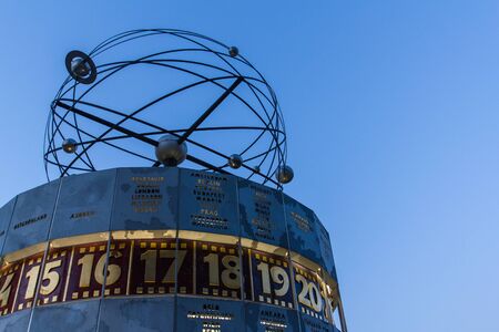 Berlin World Clock at Nightのeditorial素材