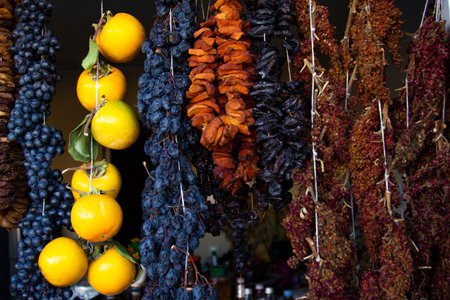 Georgian traditional dried fruits food Assortmentの写真素材