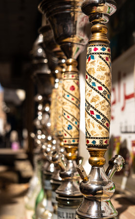 Traditional Hookahs or shisha in Souvenir Shop