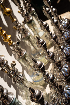 Traditional Hookahs or shisha in Souvenir Shop