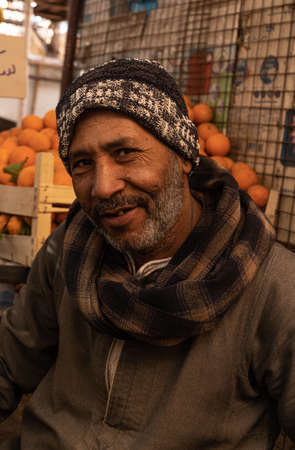 Hurghada, Egypt - February 21, 2022: Middle age arab man portraitのeditorial素材