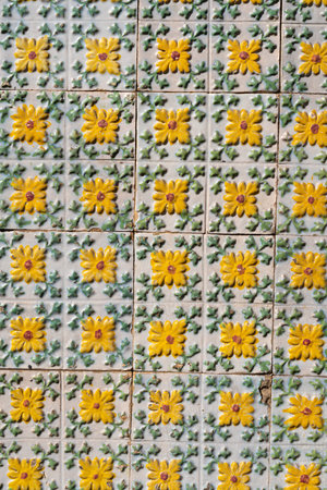 Traditional portuguese tile Azulejo wall
