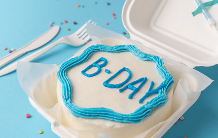 Close-up of birthday bento cakeの写真素材