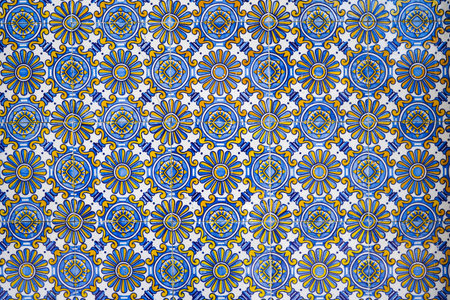 Traditional portuguese tile Azulejoの写真素材