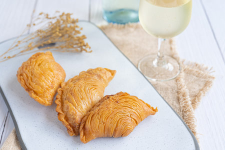 pasty from Portugal with wine