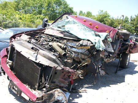 Truck Smashed and cut apartの写真素材