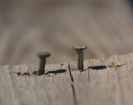 Nail in Board,Bokeh,Depth of Fieldの写真素材