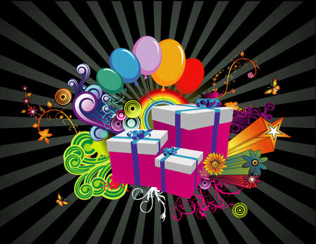 gifts vector compositionのイラスト素材