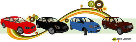 cars vector compositionのイラスト素材