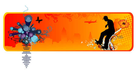 skater vector compositionのイラスト素材