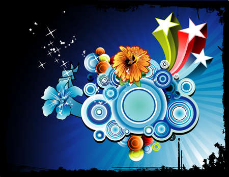 abstract floral vectorのイラスト素材