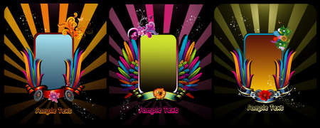 color banner vector compositionsのイラスト素材