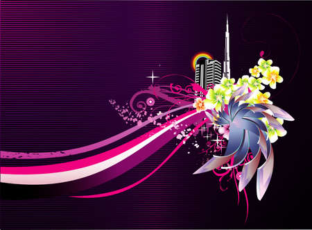 floral vector compositionのイラスト素材