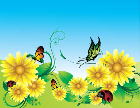 garden vector compositionのイラスト素材