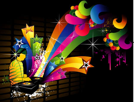 dj vector illustrationのイラスト素材