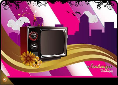 retro tv vector illustrationのイラスト素材