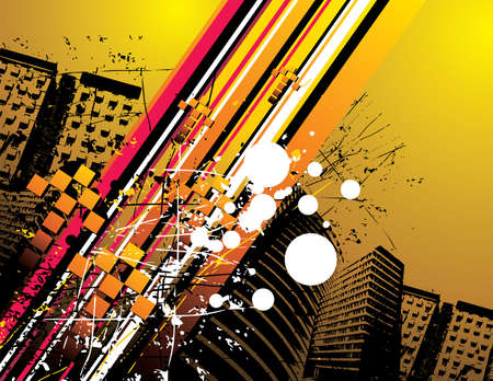 city grunge vector illustrationのイラスト素材