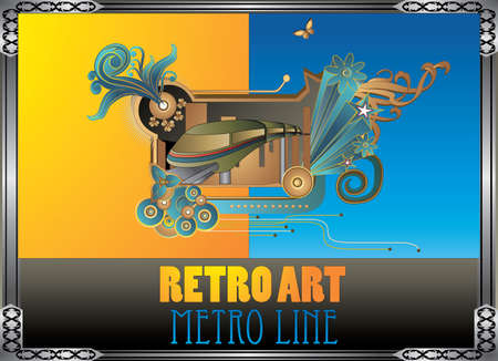 retro metro vector ilustrationのイラスト素材