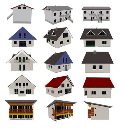 vector houses illustrationのイラスト素材