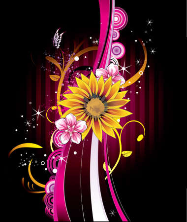 sunflower  illustrationのイラスト素材