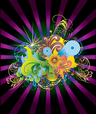 floral abstract  illustrationのイラスト素材