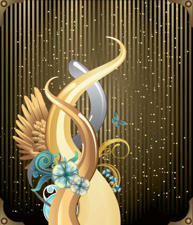 retro glossy abstract illustrationのイラスト素材