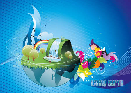 blue earth illustrationのイラスト素材