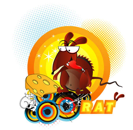 rat cartoon illustrationのイラスト素材