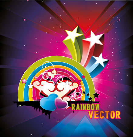 abstract color love illustrationのイラスト素材