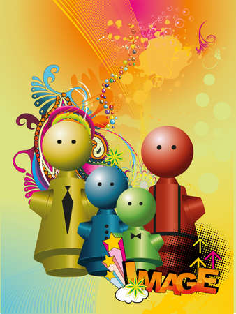 family color vector illustrationのイラスト素材