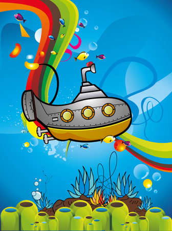 submarine underwater vectorのイラスト素材