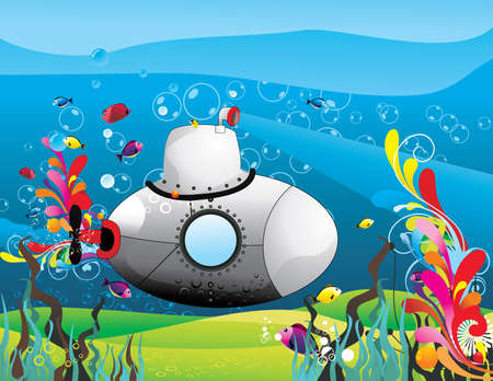 submarine vector illustrationのイラスト素材