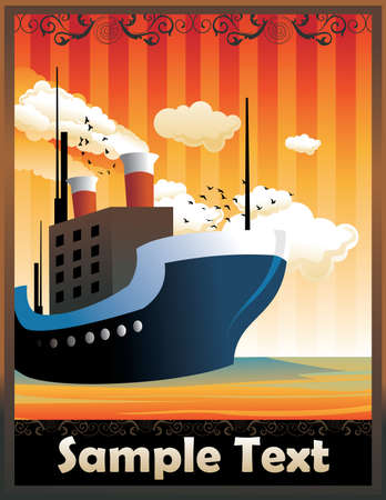 art deco shipのイラスト素材