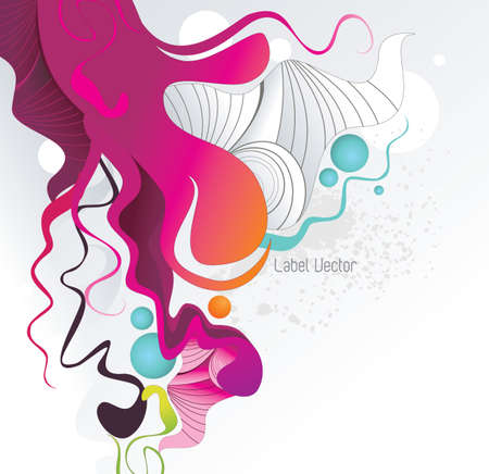 abstract color ink shape vectorのイラスト素材