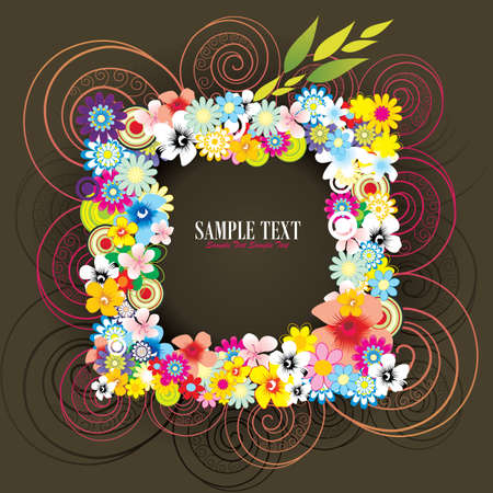 flower frame vectorのイラスト素材