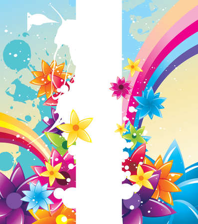 color flowers vector compositionのイラスト素材