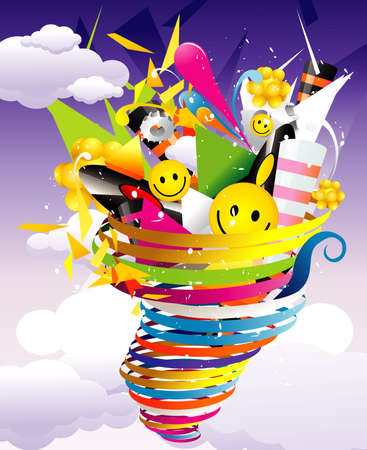 color abstract twisterのイラスト素材