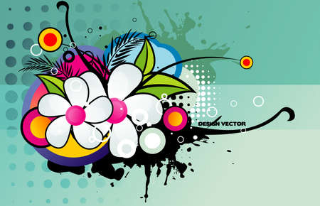 color art floralのイラスト素材