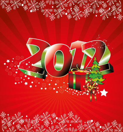 2012 christmas illustrationのイラスト素材