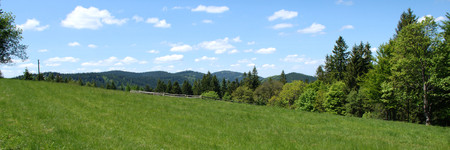 Panorama of a summer landscape in Beskydy の写真素材