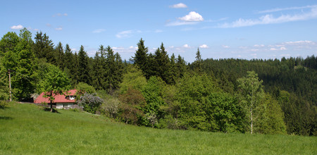 Panorama of a summer landscape in Beskydy の写真素材