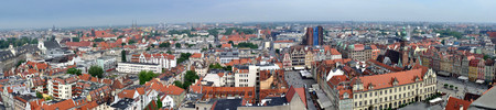 Wroclaw Poland - May 24 2014 - panorama city of Wroclaw  Vratislav   The view from the tower of the church of St  Elizabeth のeditorial素材