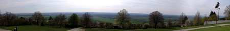 Panorama of a spring landscape in Beskydy.の写真素材