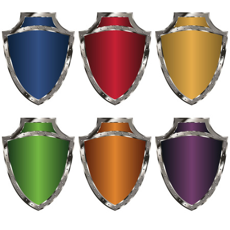 set of colored shieldsのイラスト素材