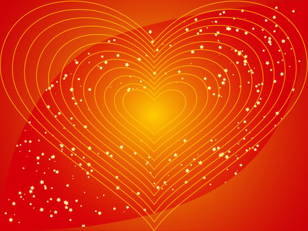 Vector illustration of a heart and starsのイラスト素材